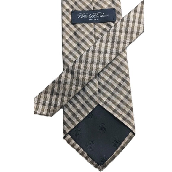 Brooks Brothers Brown Stripe Silk Tie Makers Woven in England USA Made 57 X 3.5" - Picture 1 of 5
